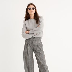 Madewell Pleated Wide-Leg Pants in Plaid